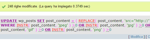 sql query completata