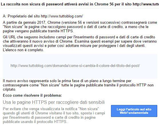 avviso Google siti non sicuri