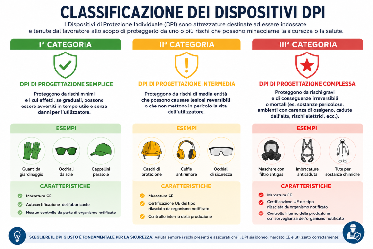 Classificazione DPI: le tre categorie di rischio e cosa cambia per la sicurezza anticaduta